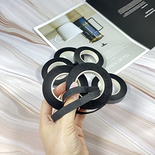Zyoung 6 Rolls Black Floral Tapes For Bouquet Stem Wrap Florist Craft Projects,Floral Tapes Flower Adhesives Stem Wrap Tape,Wedding Wreath And Other Diy Crafts #TOP3