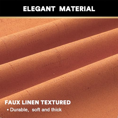 Image of PrinceDeco 100% Linen Blackout Curtains Extra Wide Thermal Insulated Door Curtain Grommet Top Curtain Drapes for Living Room /Sliding Glass Door,W100 X L96 Inch,Oragne