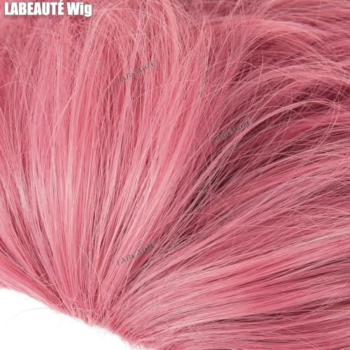 Image of LABEAUTE Unsex Cosplay Wig for Men Woman for Short Straight Cosplay Wig with Bangs for Anime Heat Resistant Hair for Party and Halloween (Short Pink Wig)