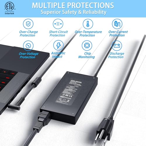 Image of VHBW Replacement for HP 120W Power Adapter Compatible with HP USB-C Dock G5 L41856-001 TPN-LA18 5TW13AA Envy 15 17 Series Omen 15-5000 5100 5200 710415-001 Power Supply Cord Blue Tip