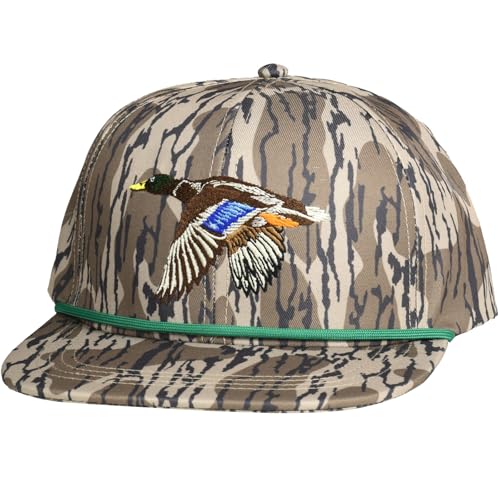Image of EDTREK Performance Outdoorsman Snapback Truck Hat with Flat Brim - Unique Animal Embroidery