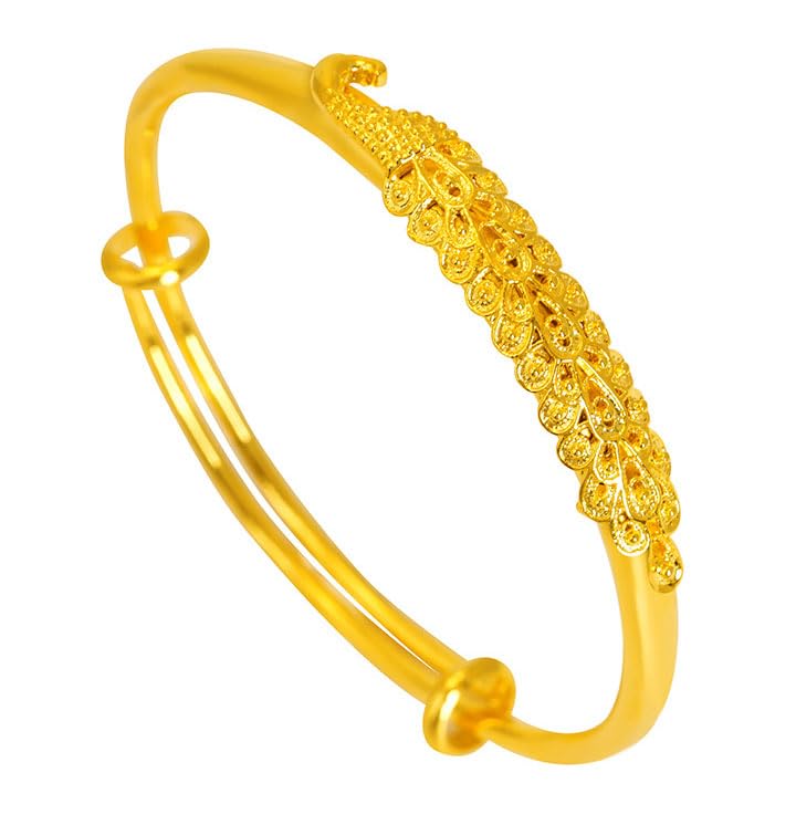 Fashion 18K Gold Plated Peacock Pattern Adjustable Arm Band Cuff Bracelet