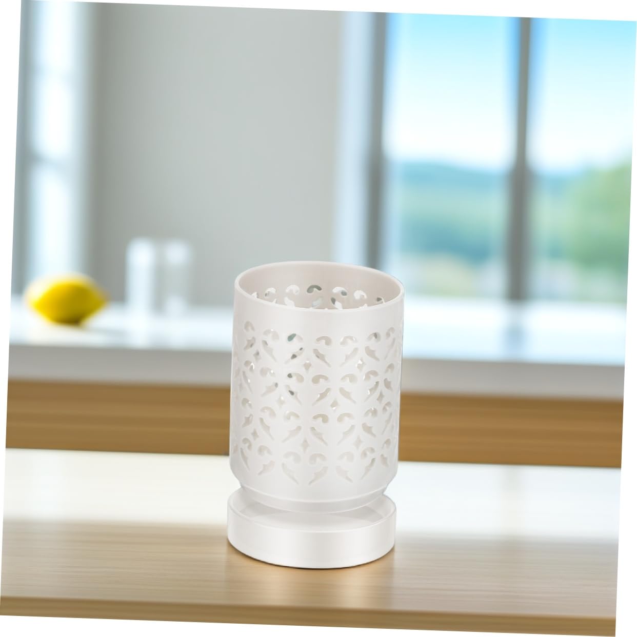Toyvian Keramik Orchideentopf Weiß mit Elegantem Zylindrischem Design und Filigraner Hohlstruktur Leicht zu Reinigen für Orchideen Balkon oder Büro