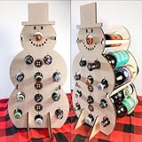 2025 Advent Calendar, Christmas Tree Snowman Liquor Bottle Holder,12 Days Countdown for Wine Beer Whiskey Wood Gift Idea Living for Room Bar Decors (Snowman)