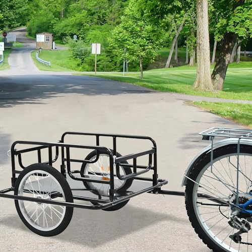 Bike-Cargo-Trailer-Bicycle-Trailer-Heavy-Duty-Bike-Wagon-Cart-Foldable-Compact-Storage-with-Hitch-Tow-Behind-Utility-Cargo-Trailer-for-Stuff-Groceries-Luggage-Tools-110-lbs-Max-Load - Cucciolini Doodles Bike-Cargo-Trailer-Bicycle-Trailer-Heavy-Duty-Bike-Wagon-Cart-Foldable-Compact-Storage-with-Hitch-Tow-Behind-Utility-Cargo-Trailer-for-Stuff-Groceries-Luggage-Tools-110-lbs-Max-Load