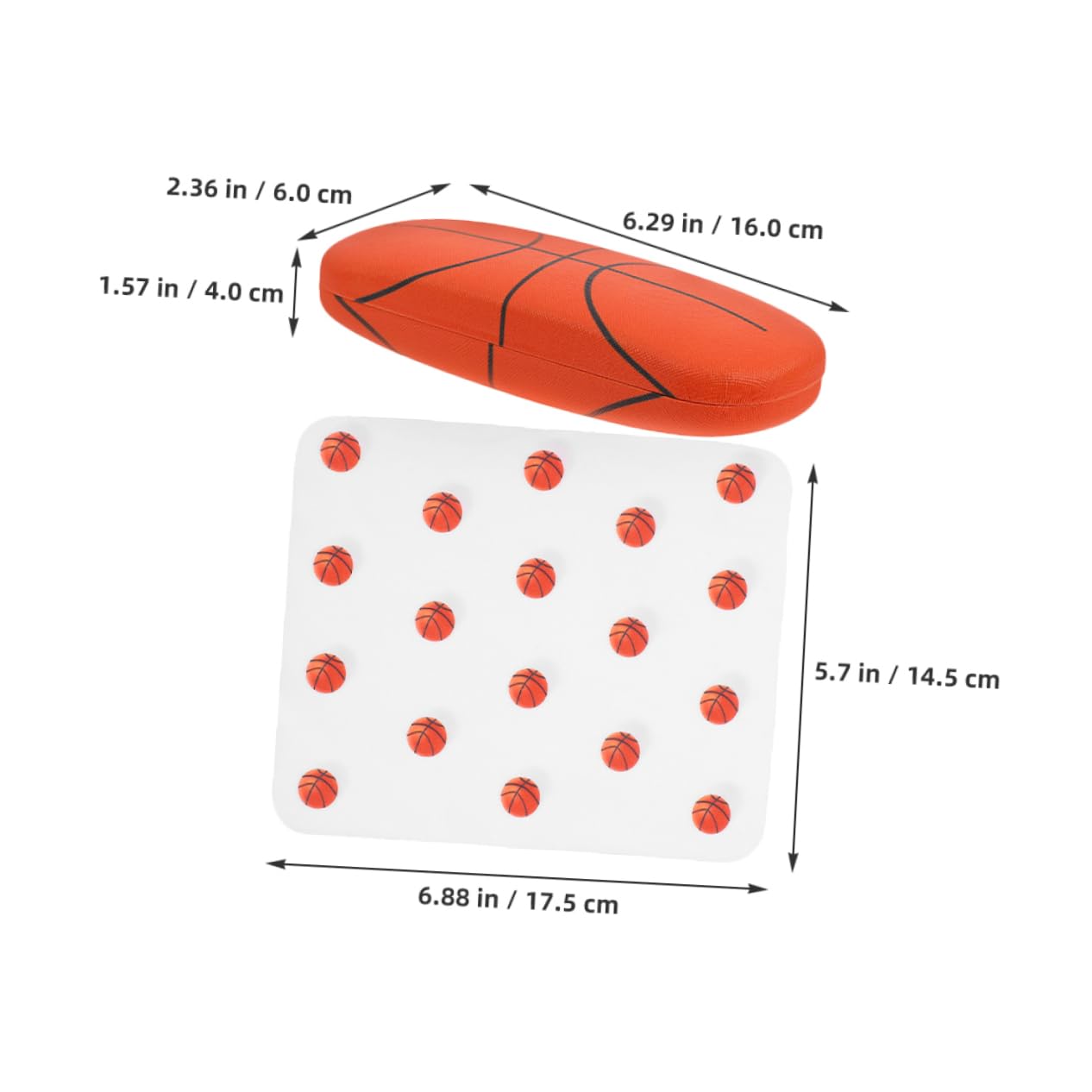 FRCOLOR Sunglasses Protector Case with Soccer Basketball Patterns Durable Hardshell Case for Women Men Kids