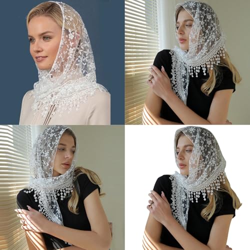 French Styles Lace Flower Headwrap Triangle Head Scarf Elegant Bandanas For Women Music Festival Photography Accessories Mosque Wear2