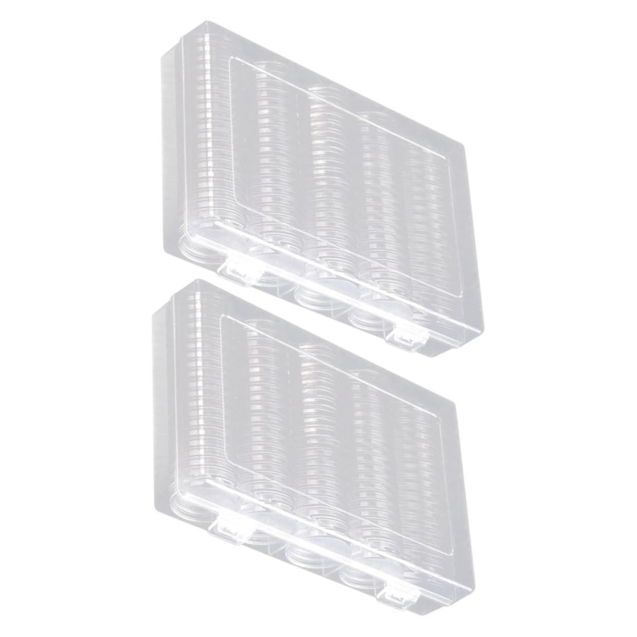 jojofuny Portamonete in Plastica 2 Set Chiusura Ermetica e Finestra Trasparente per Monete da 17/20/25/27/30 Mm