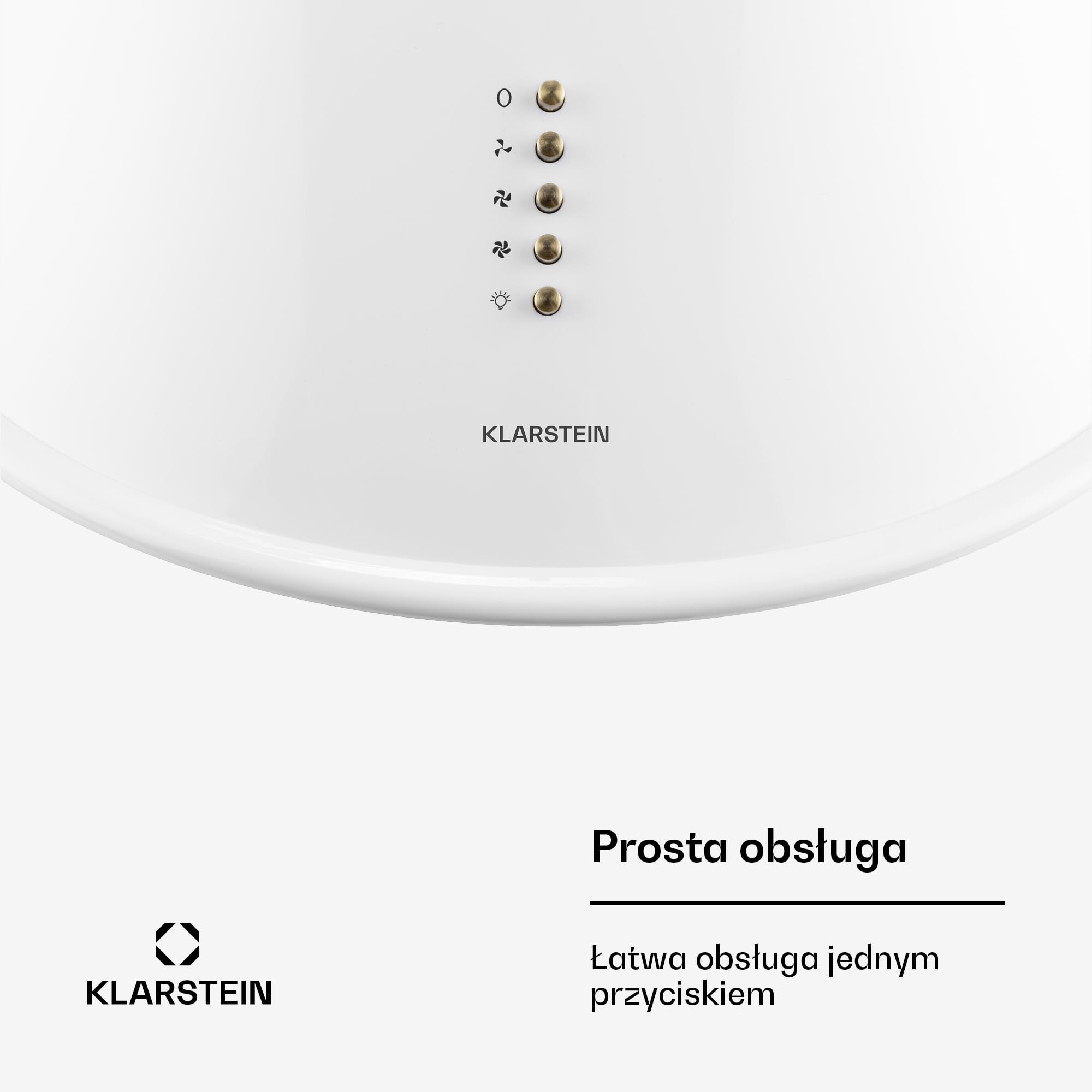 KLARSTEIN Lumio Neo - Hotte Murale aspirante Style rétro avec Rail pour accrocher ustensiles (60cm, Extraction 610m³, Mode Recyclage Possible, 3 Vitesses) - Blanc