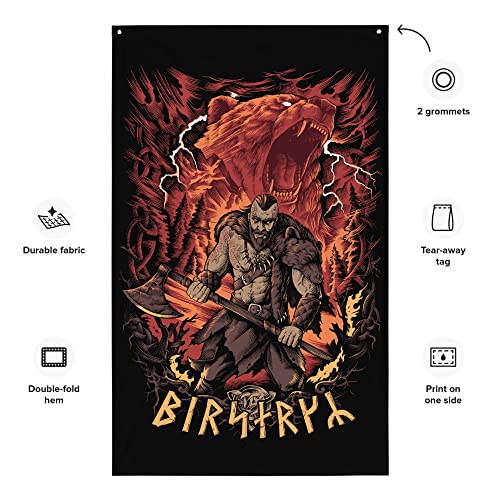 Berserker Viking Wall Flag Norse Bear Warrior Pagan Scandinavian Nordic Wall Art #TOP2