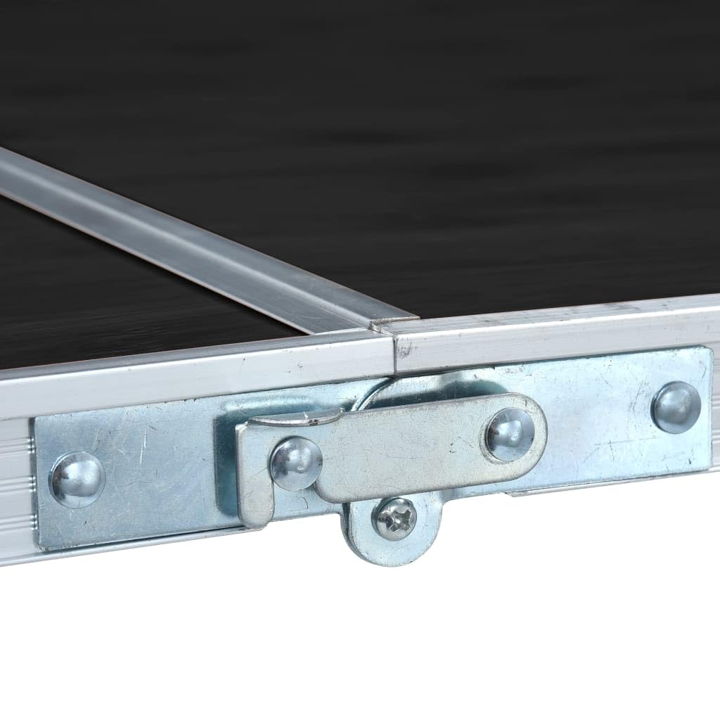 Klappbarer Campingtisch Grau Aluminium 120x Höhenverstellbar Tragbar Outdoor Garten Picknick Campingausrüstung