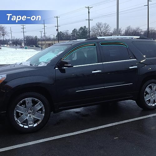 Image of Window Visors Rain Guards Shield for 2007-2016 GMC Acadia, Out-Channel Window Vent Wind Deflectors Visors Shades for 2007-2010 Saturn Outlook 2017 Acadia Limited