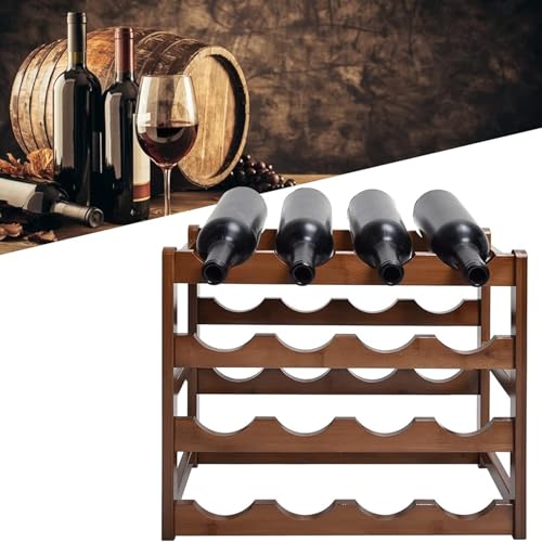 Soporte de vino de madera 4 niveles para 16 botellas miniatura 5