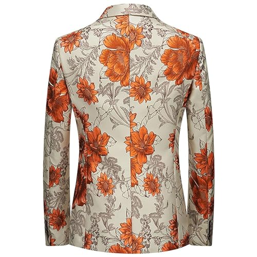 Mens 2 Piece Floral Dress Suit One Button Dinner Tuxedo Jacket & Pants Luxury Printed Wedding Blazer3