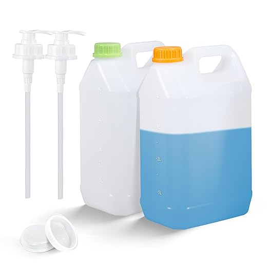 ASEVAT 2 Pcs 1 Gallon Jugs with Caps Empty Plastic