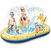 Ksasmile Piscina para niños, piscinas hinchables con chorros 165 x 100 x 17 cm, piscinas hinchables para niños con chorro de agua para patios, jardines y fiestas de verano