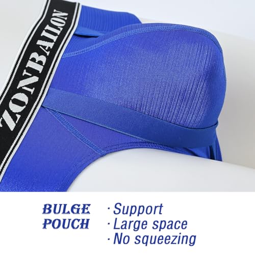 JINSHI Men's Jockstrap Underwear Athletic Supporter Sexy Silk Low Rise Brifes with Elastic Support Band Workout Underwears3