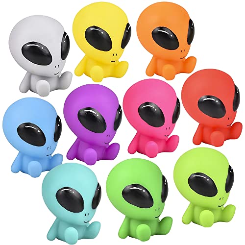 ArtCreativity Rubber Galactic Aliens, Set of 10, Alien Toys for Kids in Assorted Colors, Great as...