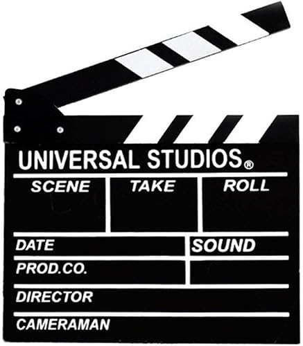 BIGOTTERS Tablero de aplauso de película de película, 12 x 11 pulgadas, tablero de madera de Hollywood, accesorio de tablilla de película con blanco