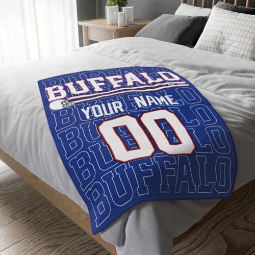 Image of ANTKING Buffalo Throw Blanket for Men Women Boy Custom Name and Number Gifts