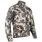 Killik Men's Insulated Puff Hunting Jacket – Waterproof and Windproof Camo Coat with Ergonomic Hood, Brushed Tricot Hand Warmers & Chin Guard, Big Sky, Medium