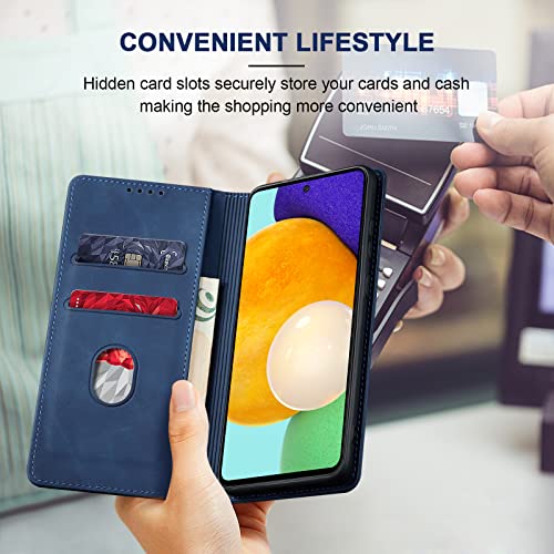 Image of Jasonyu Wallet Case for Samsung Galaxy A52 5G /4G /A52S 5G, Blue