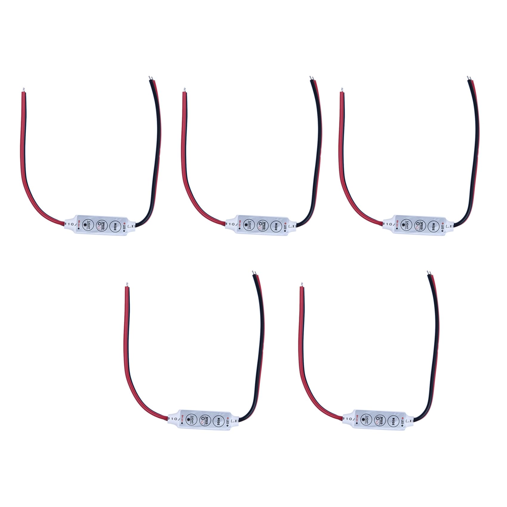 Hndhbfgrt 5X Mini 3 Keys Controller Dimmer for 3528 5050 LED Single Color Strip Light DC 12V 144W