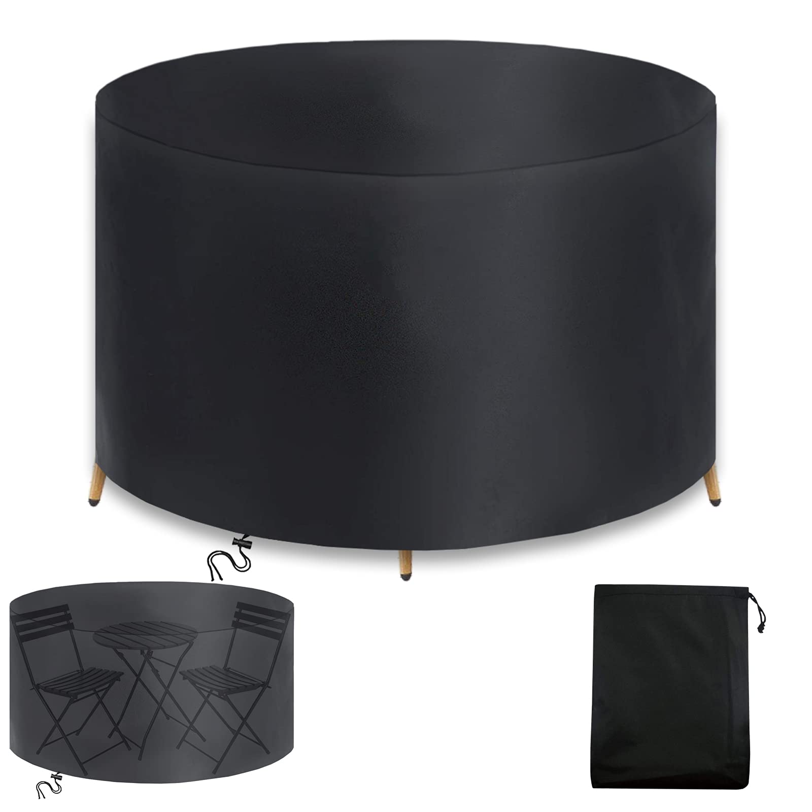 Tuinmeubelhoezen rond, tuintafelhoes waterdicht, zware kwaliteit 420d