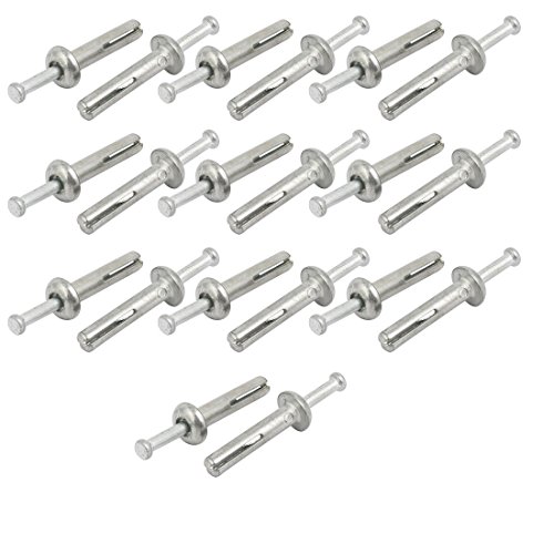 Aexit 1/4'' Dia Fastener 1-1/4'' Depth Zinc Alloy Hammer Drive Anchor Expansion Bolt 20pcs Model:91as12qo455