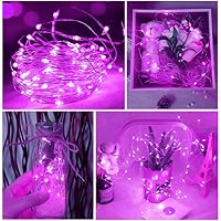 Dalugo Lila Lichterkette Batterie, 5m 50 LED Lichterkette Klein für Weihnachten, Schlafzimmer, Party, Hochzeit – Ansicht 6