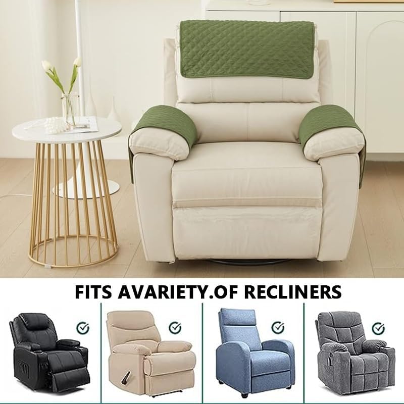 Miniatura 6 de Funda para reposabrazos de sofá de 123 plazas, protector para reposacabezas de silla reclinable, protector de muebles, bolsillo de almacenamiento