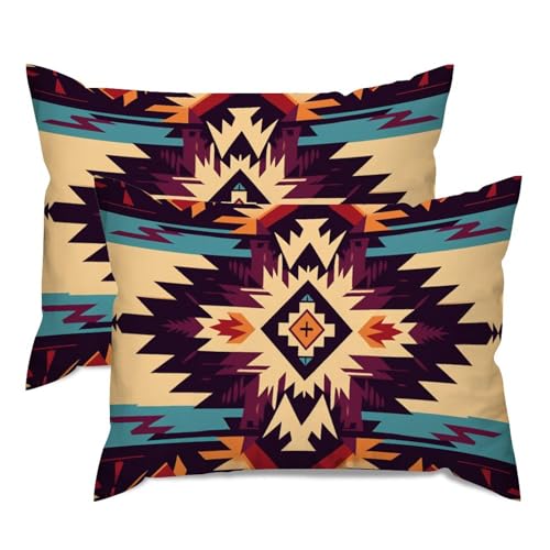 Housses de coussin rectangulaires ethniques pour protéger lit et canapé - 2