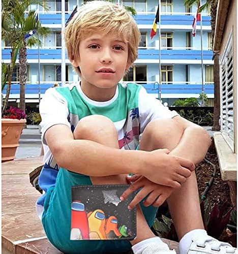 VXCQ Wallet for Boys Kids Wallets Among Game Us Purse Girls Youth Men Pu Leather Bifold Fashion Cool Card Holder Cartoon Short Coin Fans Student Boy Girl GIF, Black