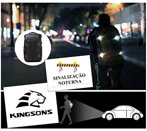 Mochila Kingsons Usb 17,3 Resistente Água - Preto