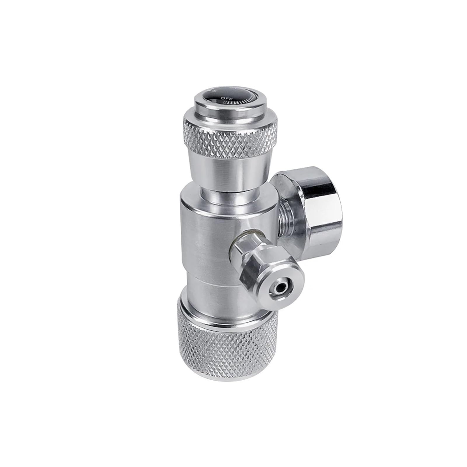 Válvula de aguja reguladora de flujo de CO2 con mini manómetro, control de caudal de gas de 0 a 2000 PSI, rosca W21.8 Fácil de controlar(With bubble counter)