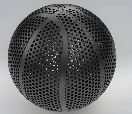 Lucong Airless Basketball – 3D Printed Never-Flat Basketball | Ultra-Quiet & No Pump Needed | High Bounce & Durable PLA | Official Size 7 | Indoor, Gym & Outdoor Use (Black)