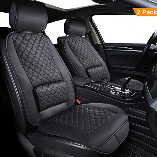 2 Pack Car Seat Covers with Lumbar Support, Big Ant Universal Auto Seat Cover Seat Protector, Anti-Slip Car Seat Cushion Pad for Car Truck Van SUV(Black)