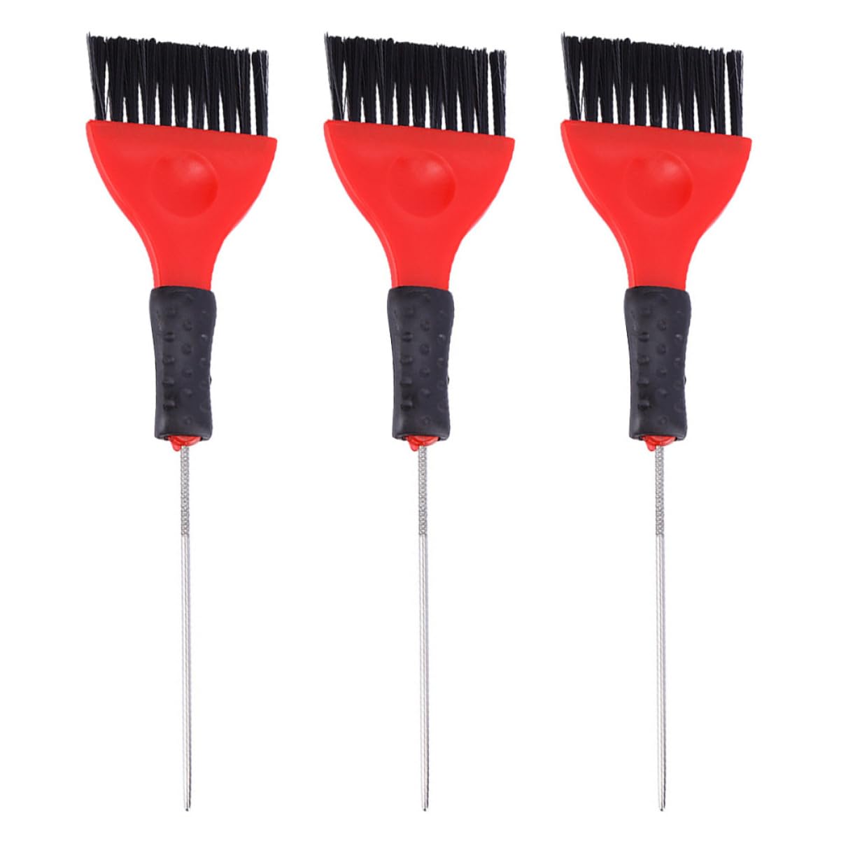 FRCOLOR Hair Dye Brush Set 3pcs Stainless Steel Tail Pin Brush Hair Comb for Salon