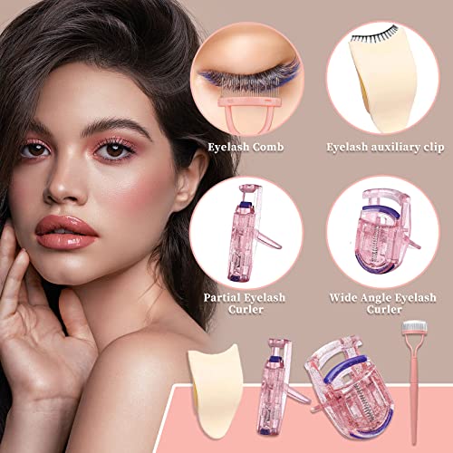 4 In 1 Eyelash Application Tool Kit Eyelash Curler Eyelash Separator Tool Eyelash Comb Partial Eyelash Curler Eyelash Perfection Set For Female Girls #TOP1