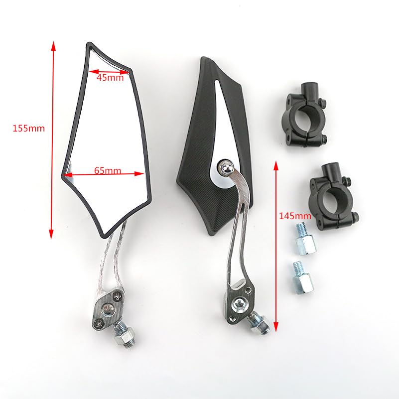 Espejo retrovisor universal para motocicleta espejo lateral para scooter 1 par 2