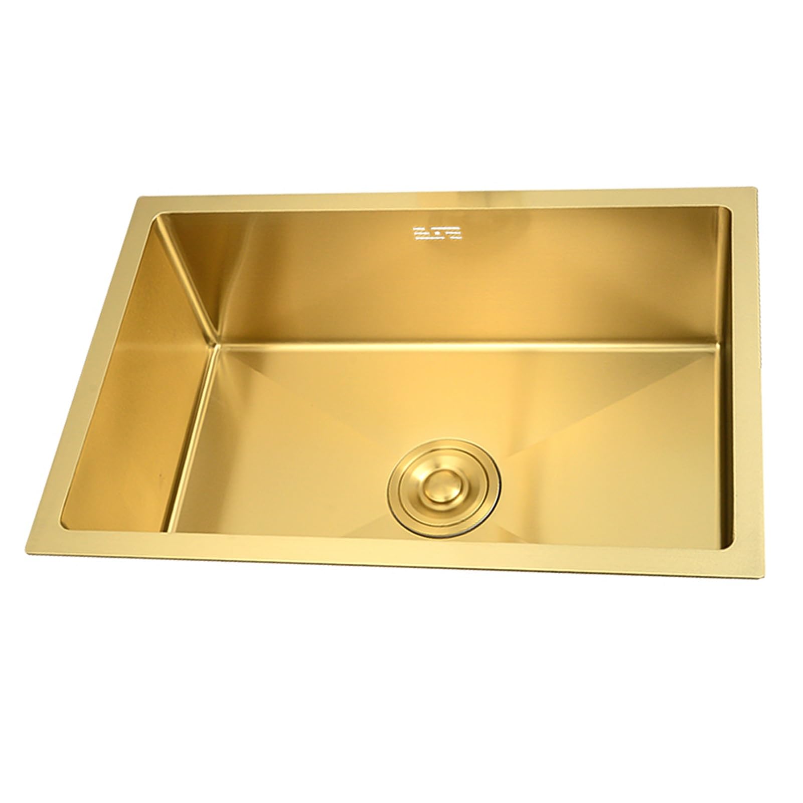 WIQUYBML Small Gold Bar Sink, Undermount Kitchen Mini RV Stainless Steel Prep Square Utility Single Bowl Workstation Sink With Drain & Sewer Pipe (Size : 60x40x21cm)