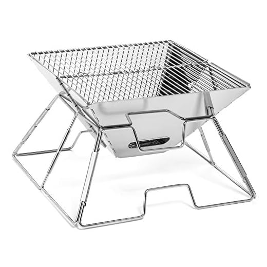 Typhon East Portable Stainless Steel Charcoal BBQ Grill w/Carry Bag - Foldable - Perfect for Tailgating, Camping, and Backpacking