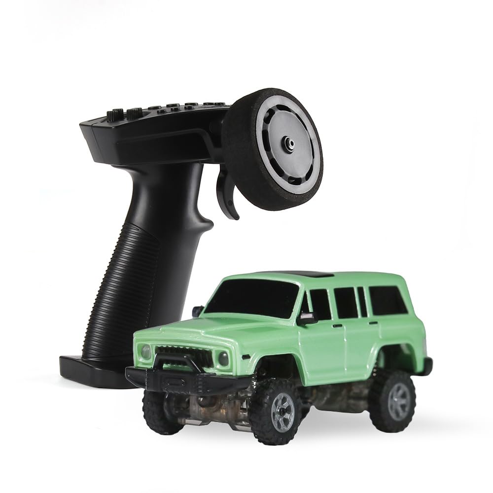 SpedUpX SNICLO 1:64 Mini RC Off-Road Car, 2.4G Full Proportional Control, Metal Driveshaft, Multi-Link Chassis, Independent Suspension, RTR Electric Climbing Vehicle(Green/RTR Version)