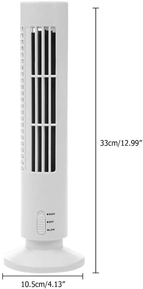 Oscillating Tower Fan,Portable Air Cooler Vertical Bladeless Fan,USB Desktop Air Conditioner Fan,Mini Cooling Tower Fan,Standing Desk Fan for Office, Bedroom,Living Room (White)