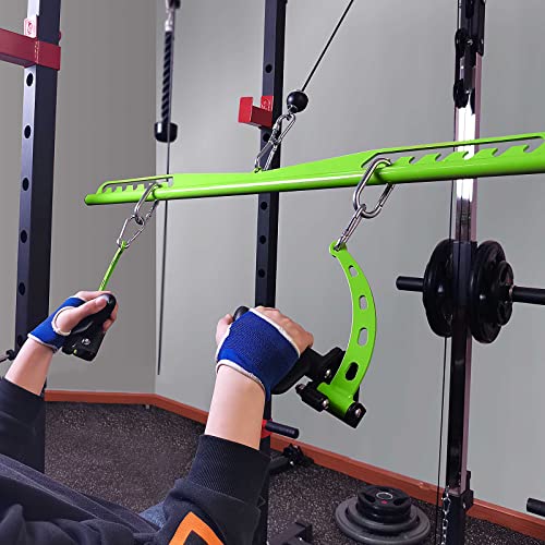 Image of Adjustable Lat Pull down Bar, Cable Machine Attachments for Gym, Home Gym Fitness T-bar Row Pulldown Attachments, Lat Pull Down Machine Wide Grip Neutral Grip Handle