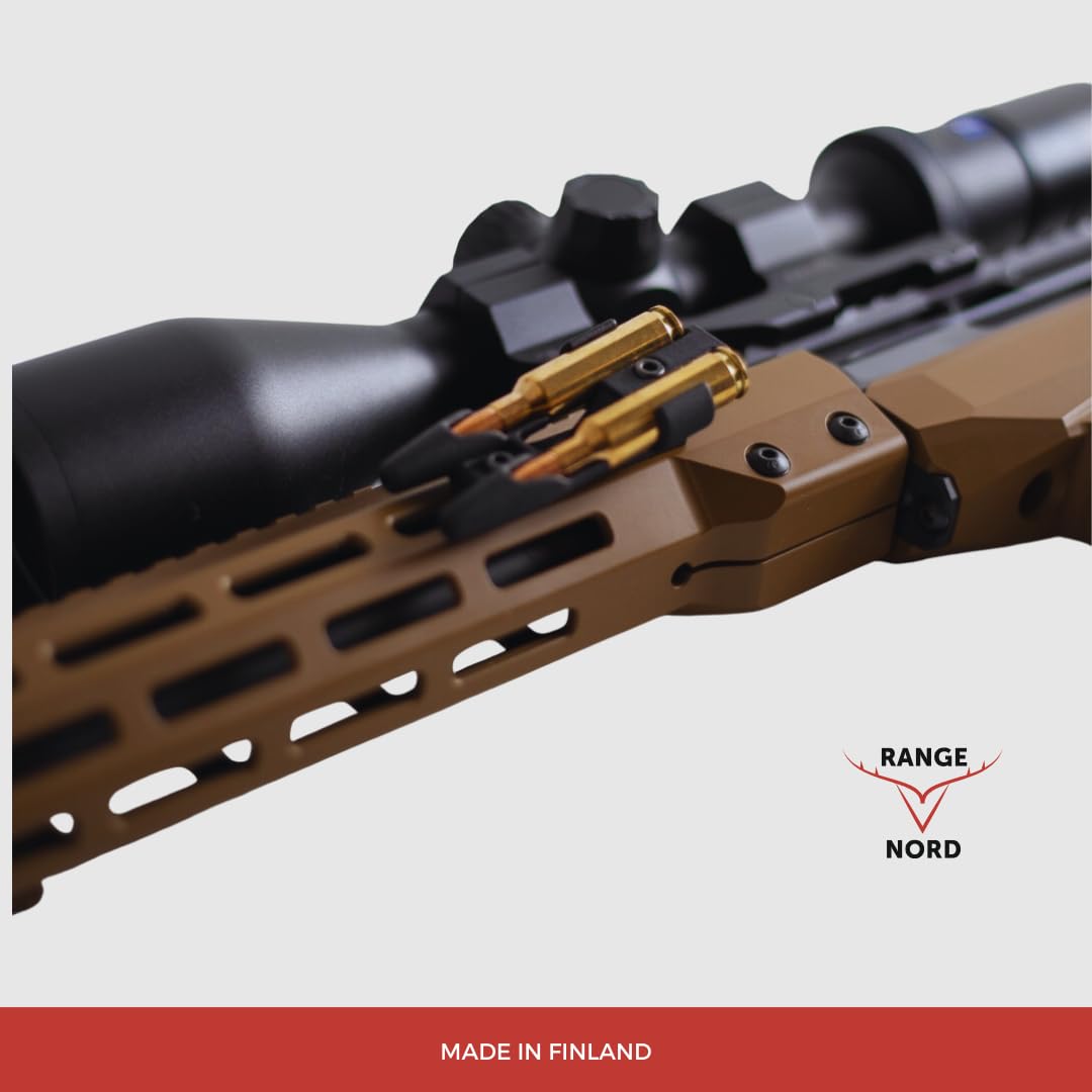 Rangenord Rifle Cartridge Holder - Bullet Holder for Rifle Stock in 223 Remington Caliber - Rifle Shell Holder - Rifle Accessories (Made PA12-plastic)