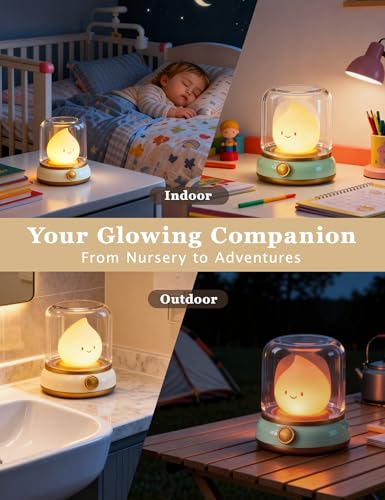 image for BANDIANCY Smiley Night Light for Baby Nursery, Rechargeable LED Candle
