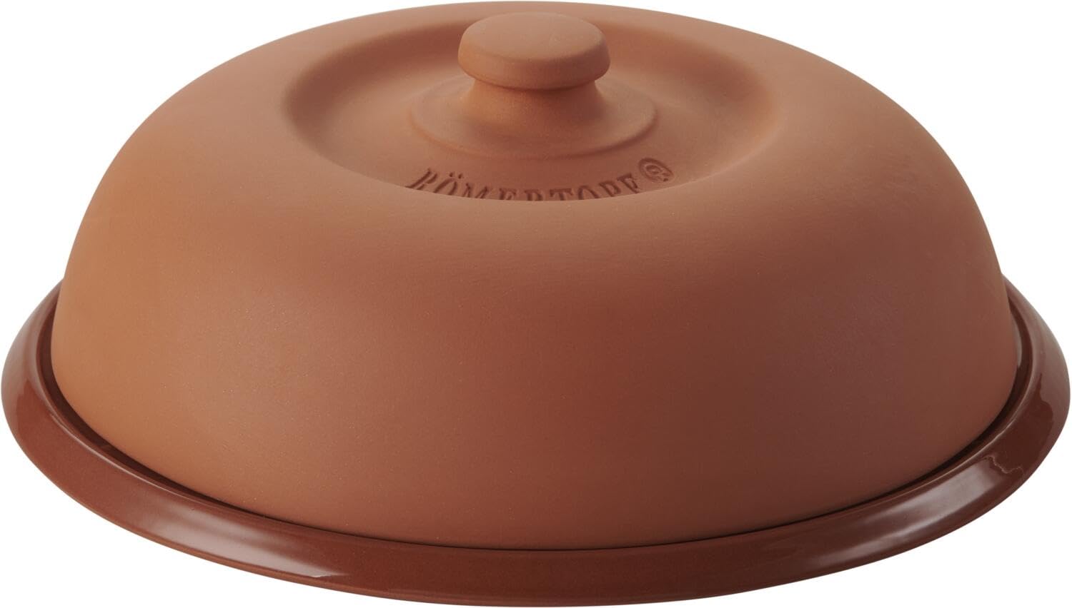 Romertopf Plateau à pain climatique avec cloche - Plaque de refroidissement en argile naturelle - Plateau à fromage et plateau de service pour petit-déjeuner, déjeuner, brunch et pique-nique