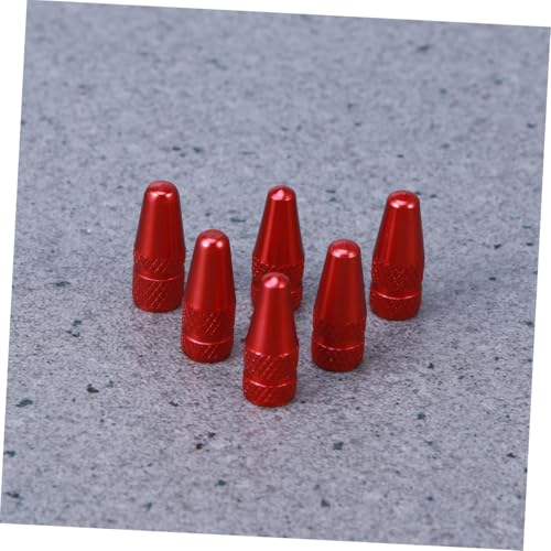 6 unidades de tapones rojos para válvulas de bicicleta en aleación de aluminio, tapas antiherrumbre y selladoras para válvulas francesas, aptos para bicicletas de montaña, carretera e híbridas miniatura 3