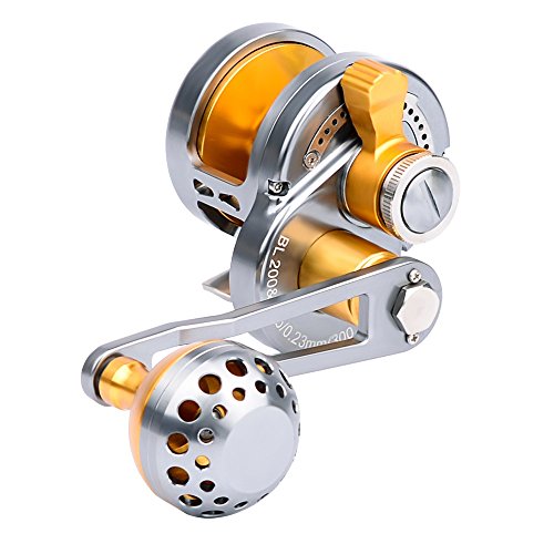 Trolling Reel Jig Fishing Reels Heavy Duty Sea Ocean Big Offshore Fishing Reel for Trout Bass Aluminum CNC Machined Max Drag Power BL300